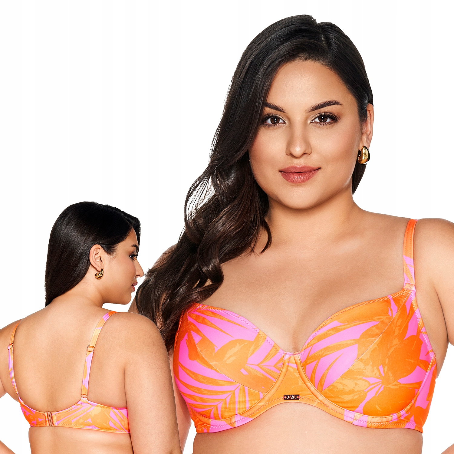 Ava SK-215 tangerine Plavky růžová podprsenka Měkká 75D