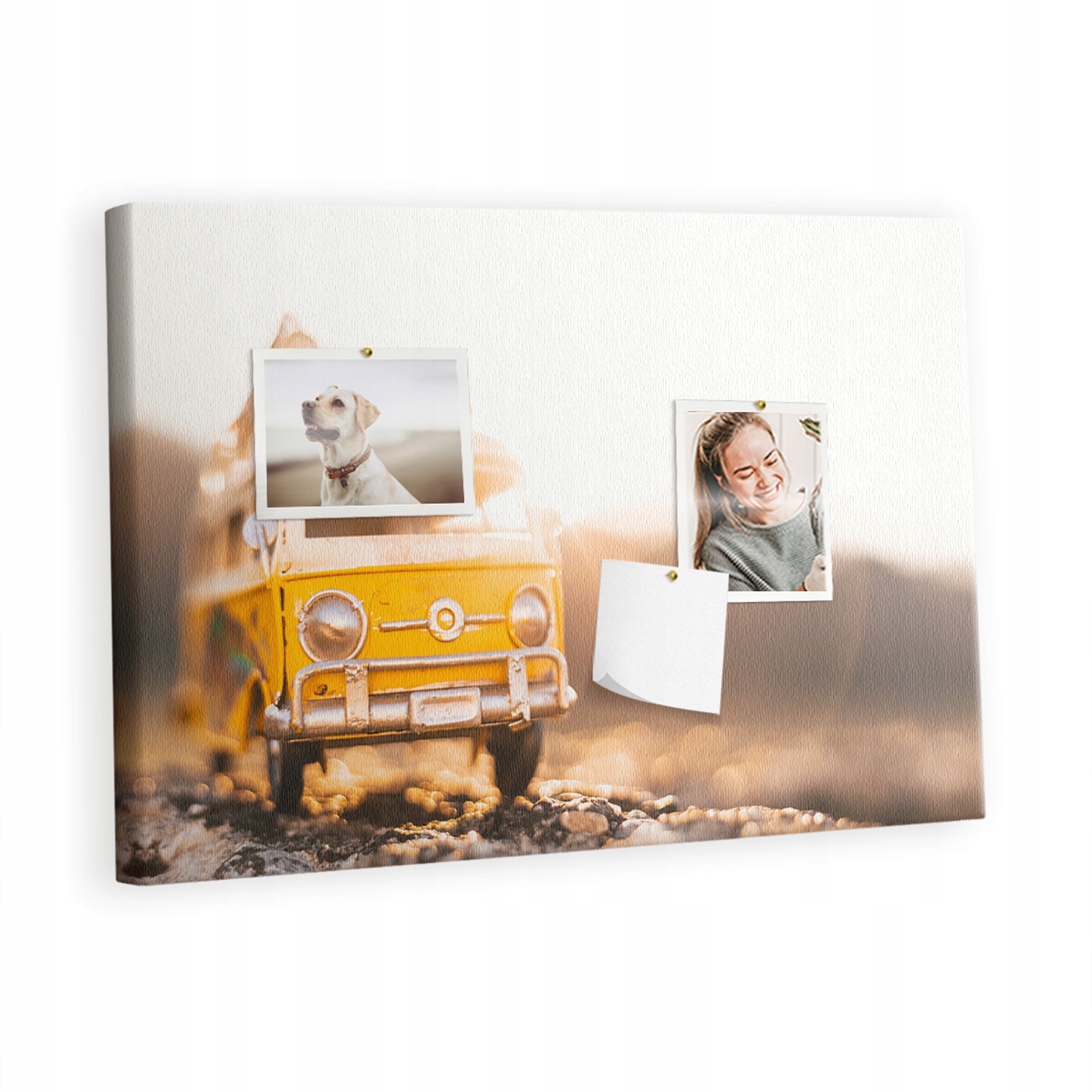 Obraz Korková tabule pro oblíbené fotografie Auto dovolená 60x40 cm připínáčky