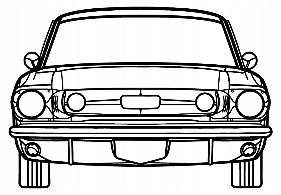nástěnná dekorace Obraz automobil Ford Mustang 1965 Přední část