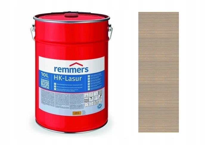 Remmers Hk-lasur Lazúra 10L Lazúrovacia Impregnácia Na Drevo Striebornošedá