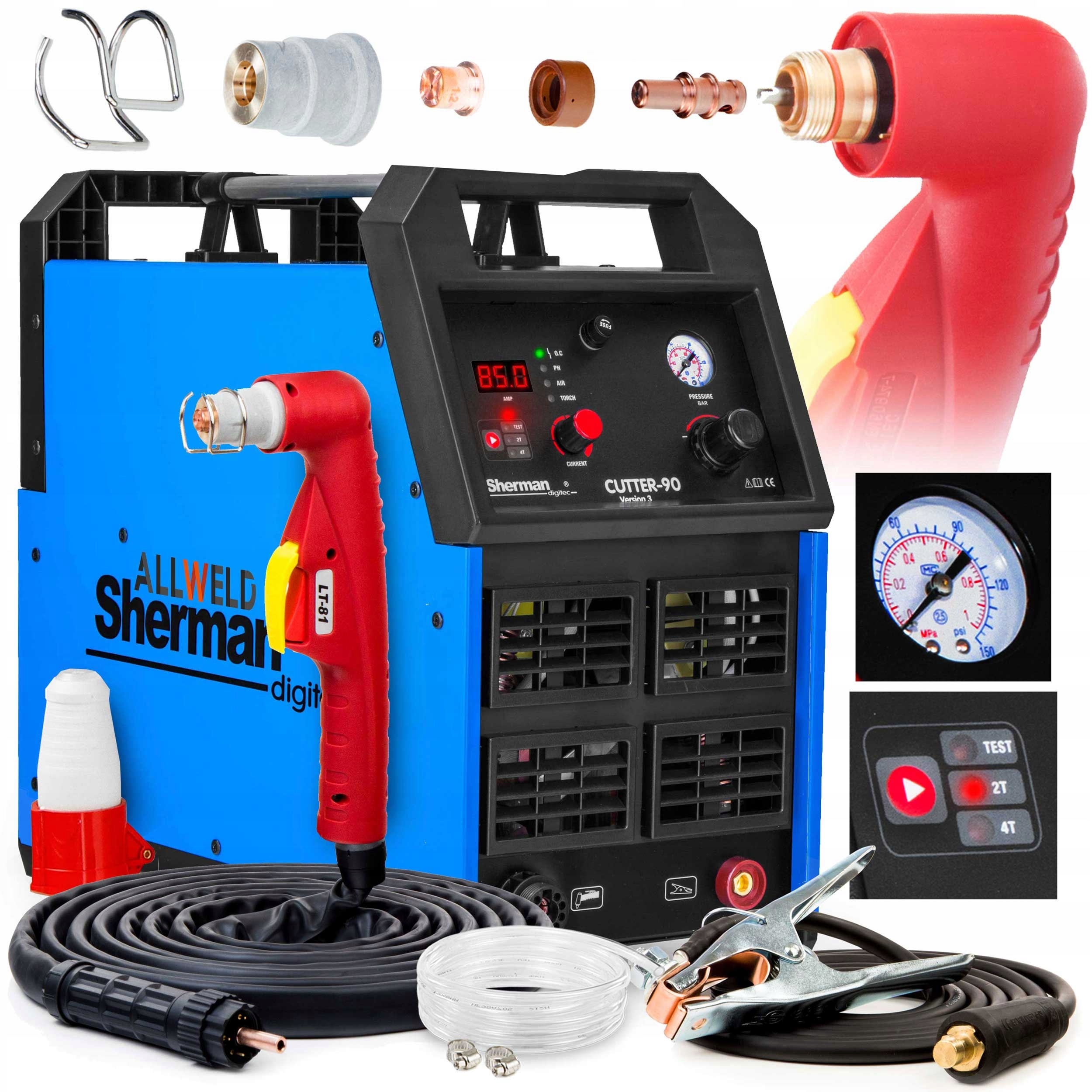 Plazmová Řezačka Plasma Sherman Cutter 90 400V 85A 30 MM Hf Igbt Alu 6 M