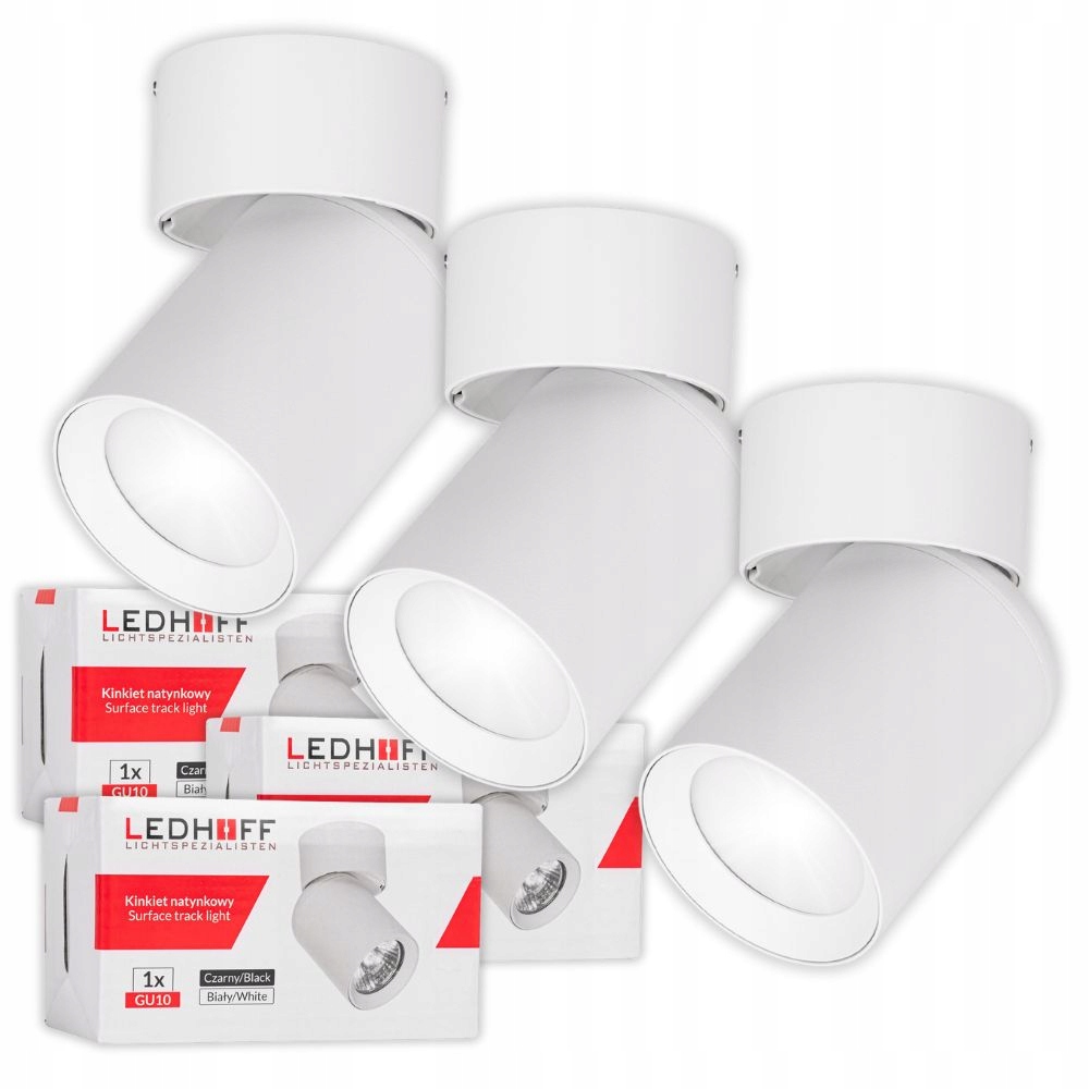 Oprawa natynkowa lampa Sufitowa kinkiet ścienny Spot halogen GU10 Biała 3x