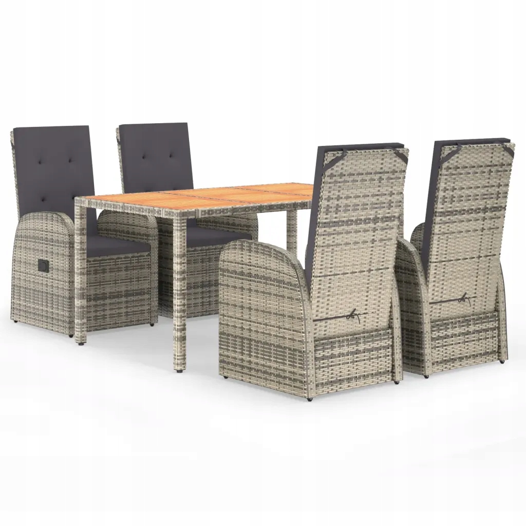 Sada zahradního nábytku Rattan Pe, stůl 150x90x75 cm, židle 57x69x106