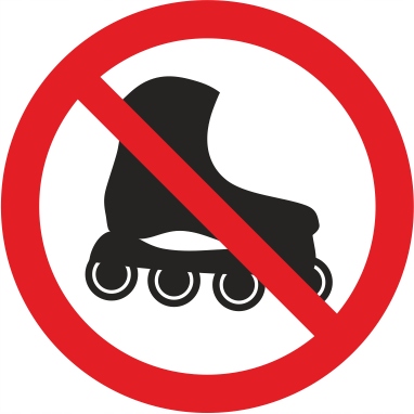 Naklejka foliowa - Zakaz Jazdy Na Rolkach 5x5cm