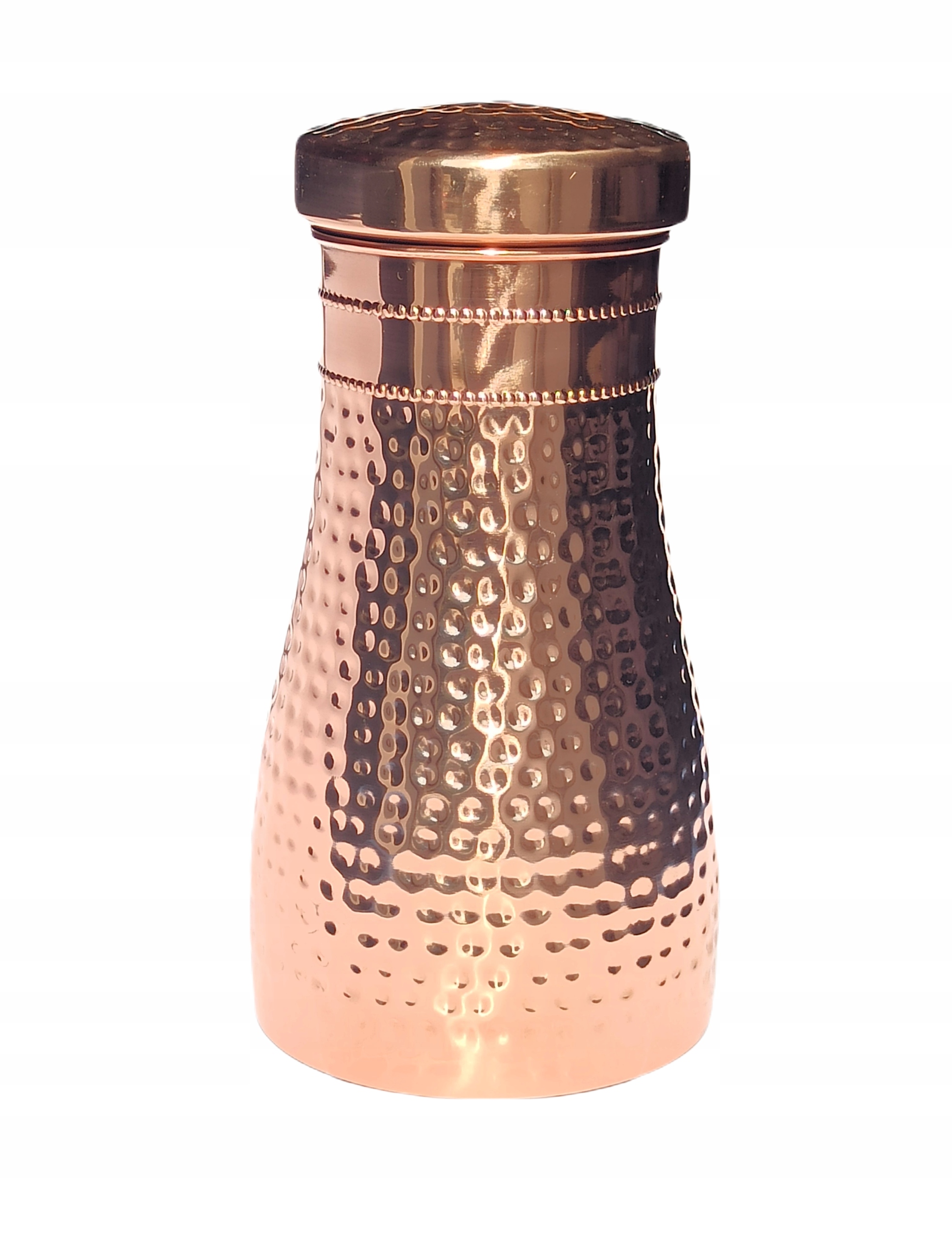 Měděná karafa s víčkem, láhev 1 l, tepaná, M5