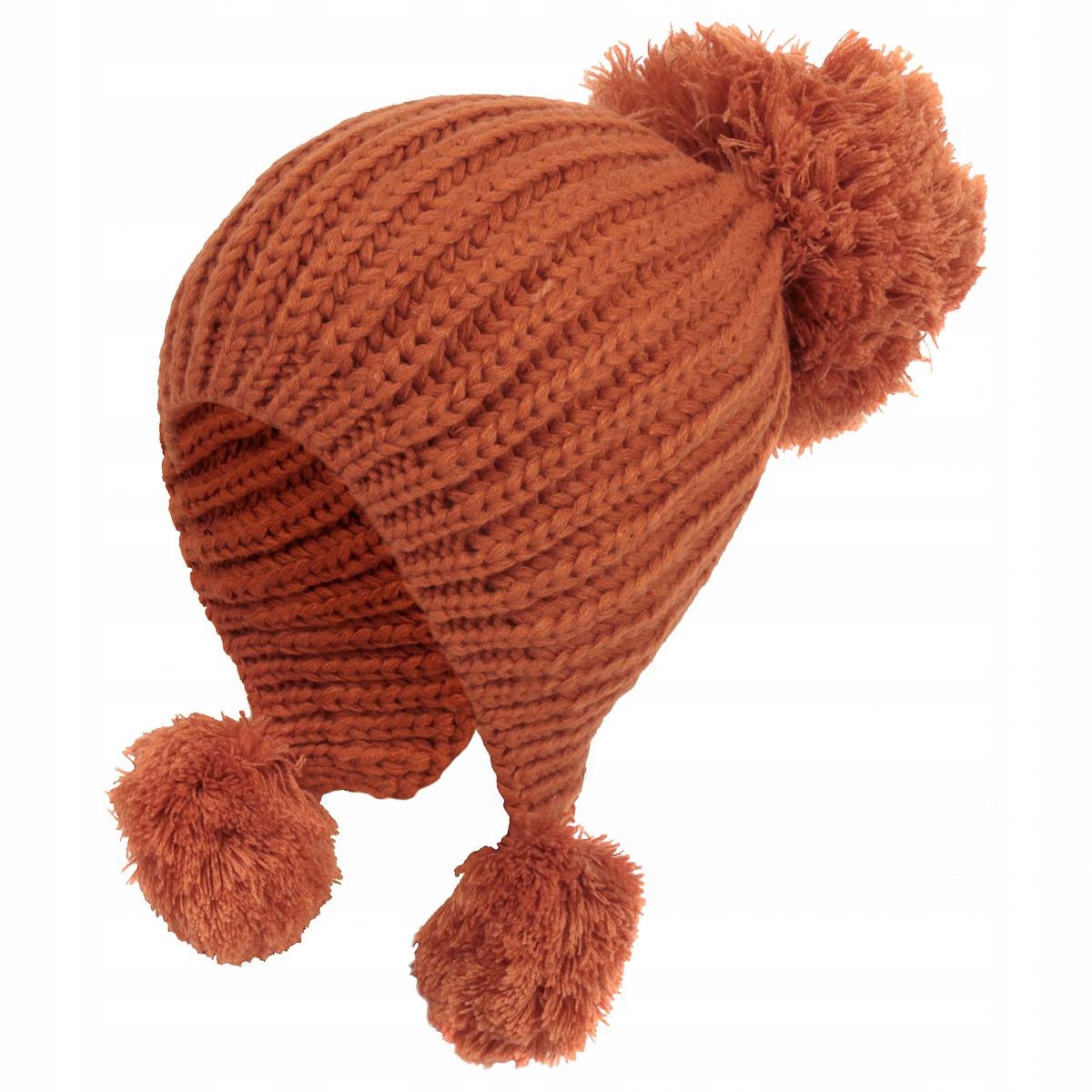 

W221E Dzianinowa Zimowa Czapka Z Pomponami Pomar