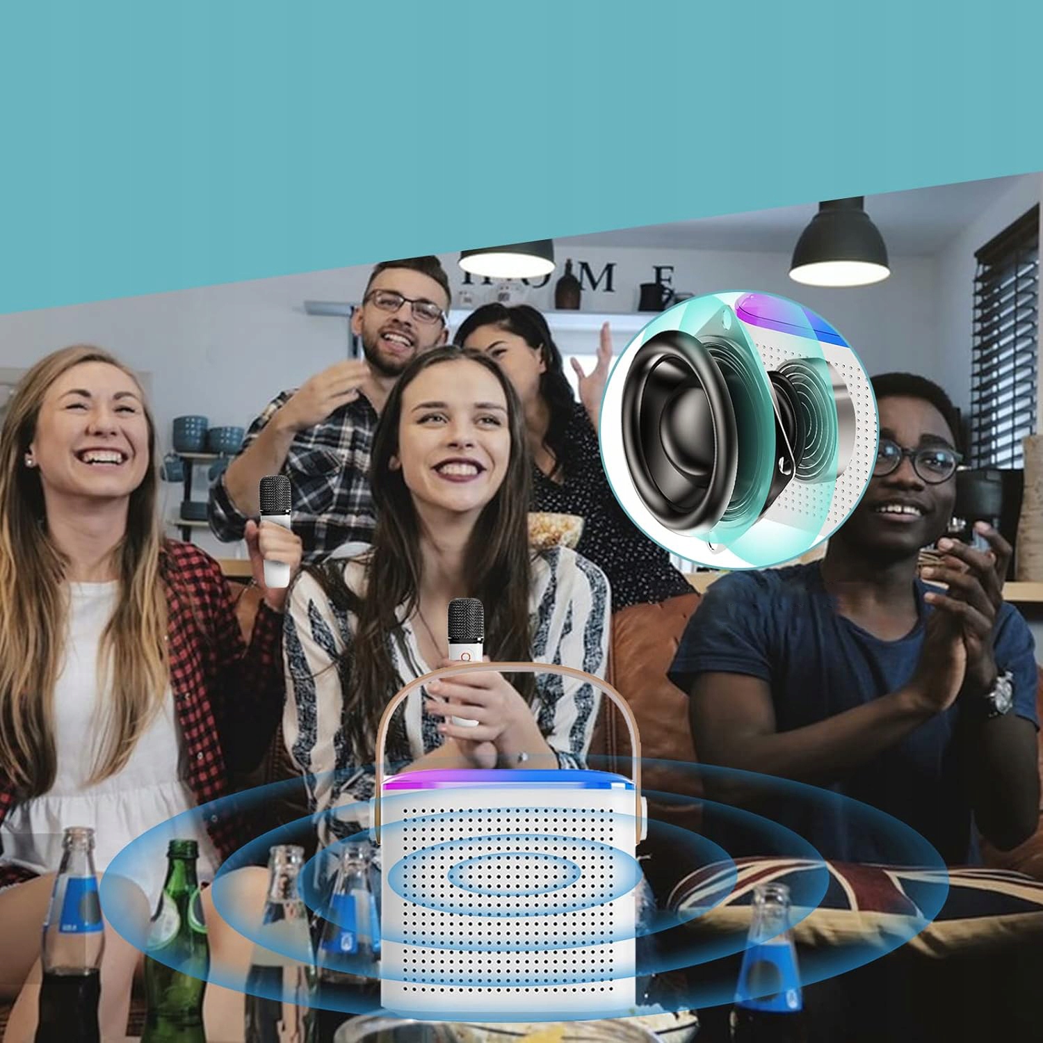 MIKROFON BEZPRZEWODOWY KARAOKE GŁOŚNIK BLUETOOTH Marka bez marki