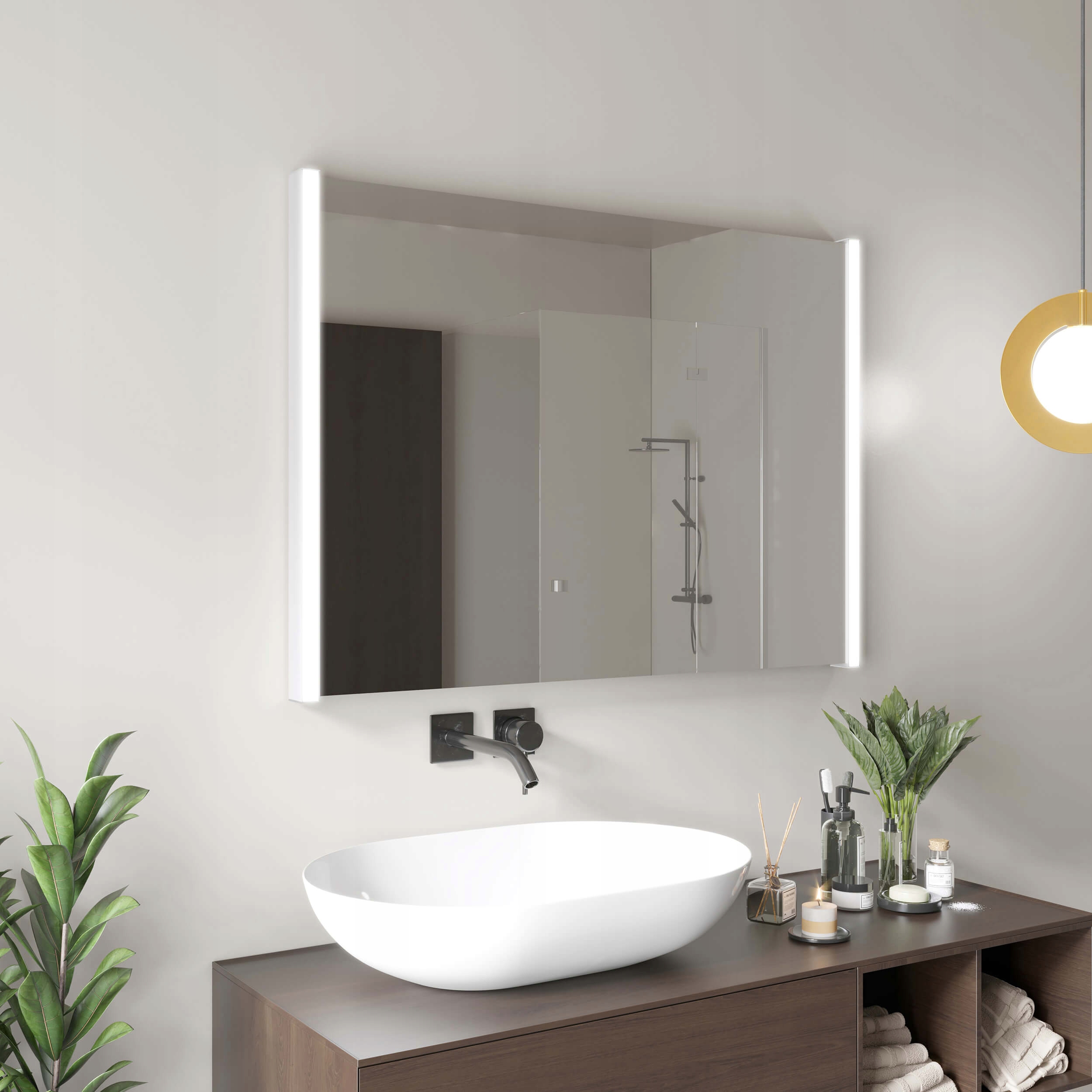 

Lustro łazienkowe podświetlane Led z ramą 100x100