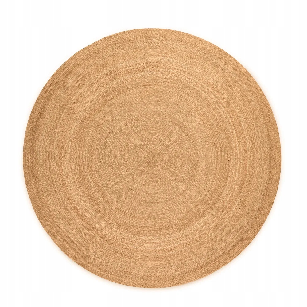 Koberec kulatý do obývacího pokoje jutový 140 Cm, přírodní béžový koberec z juty