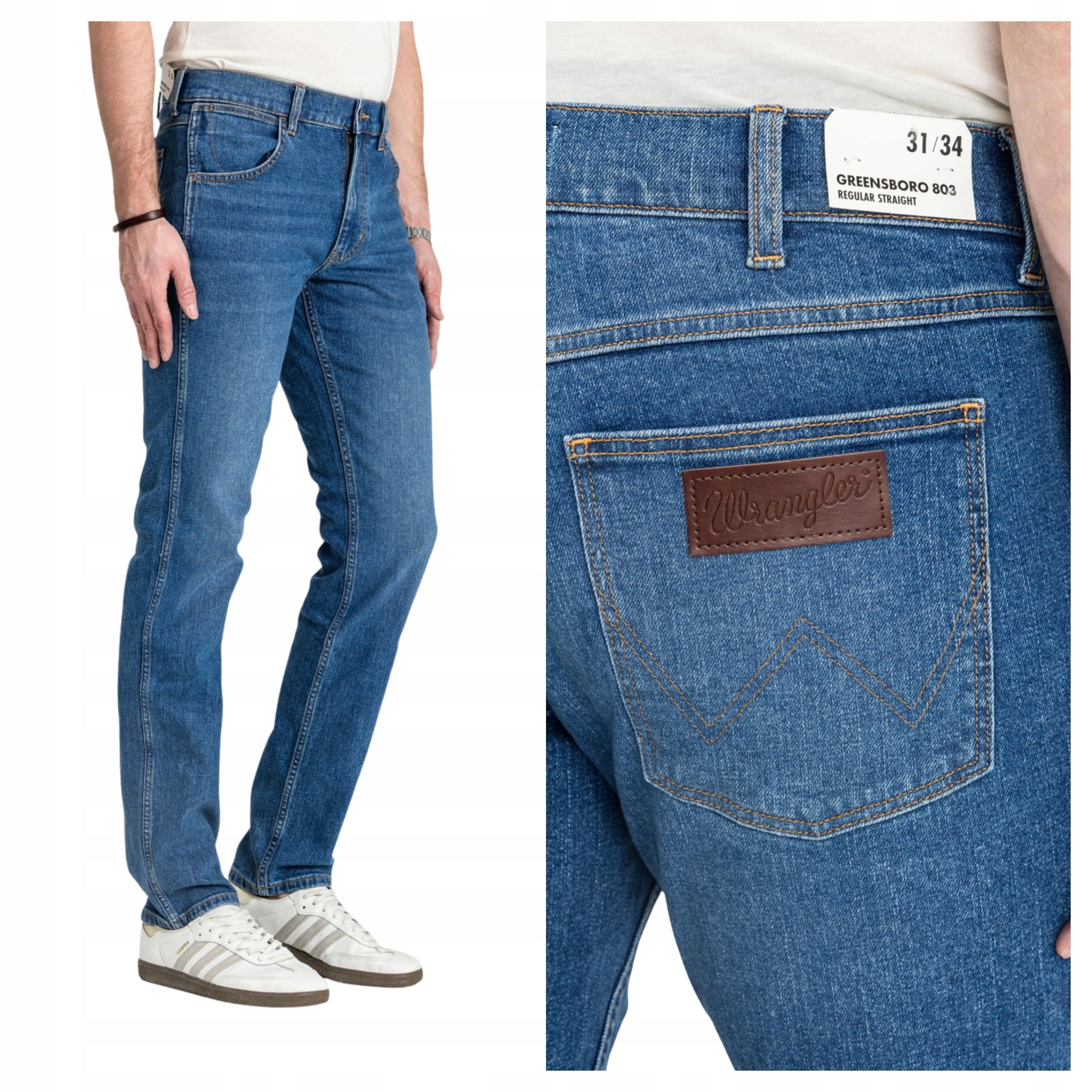 Pánské kalhoty Wrangler Greensboro Oakwood Blue Klasické Denim W33 L32
