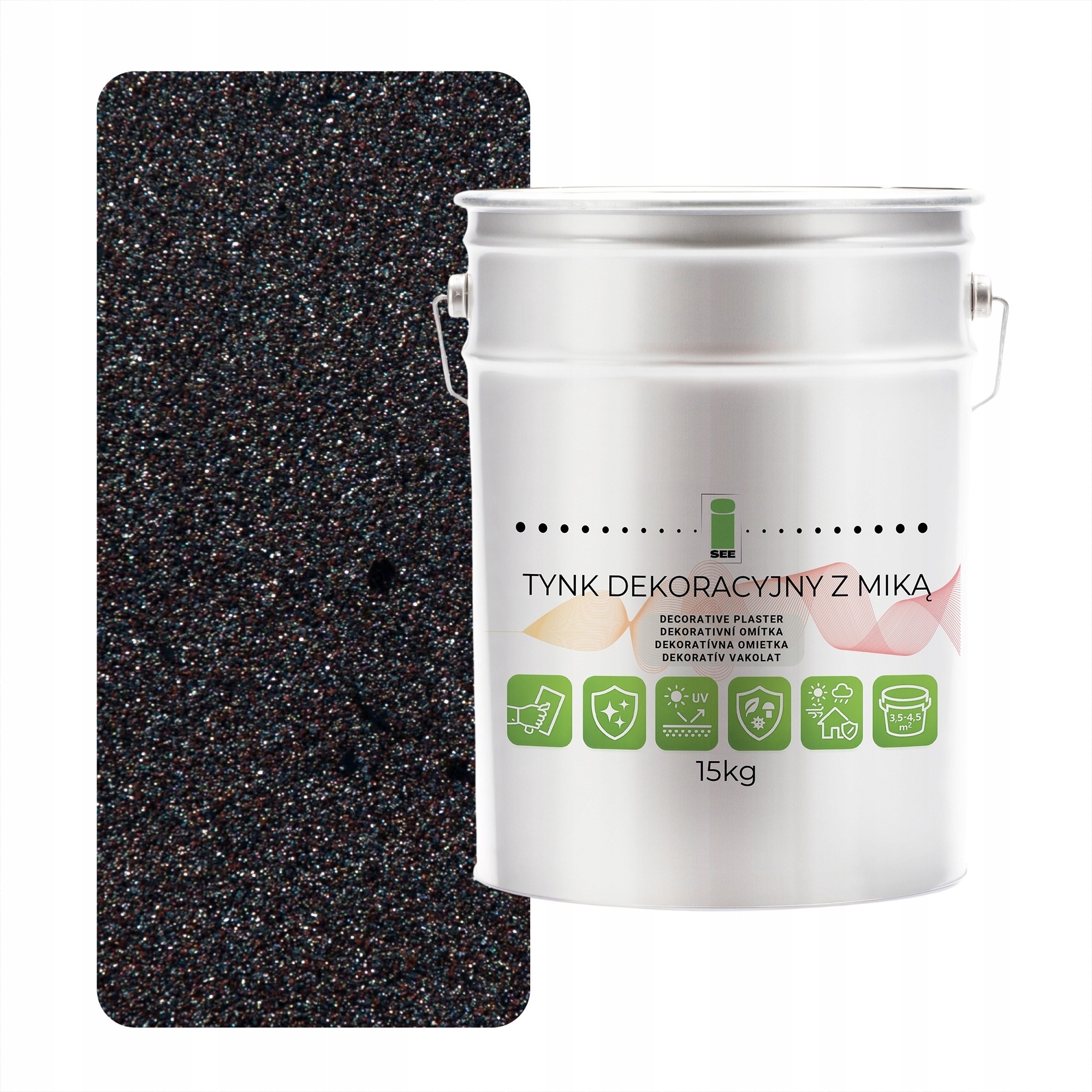 Dekoratívna omietka s sľudou sivá tmavá Diamond Effect 15 kg Hydrofóbna D922