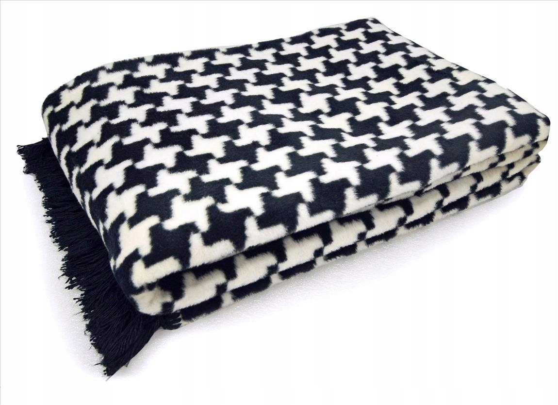 Deka 150x200 Bavlněná Černá Pepitka Inspirace