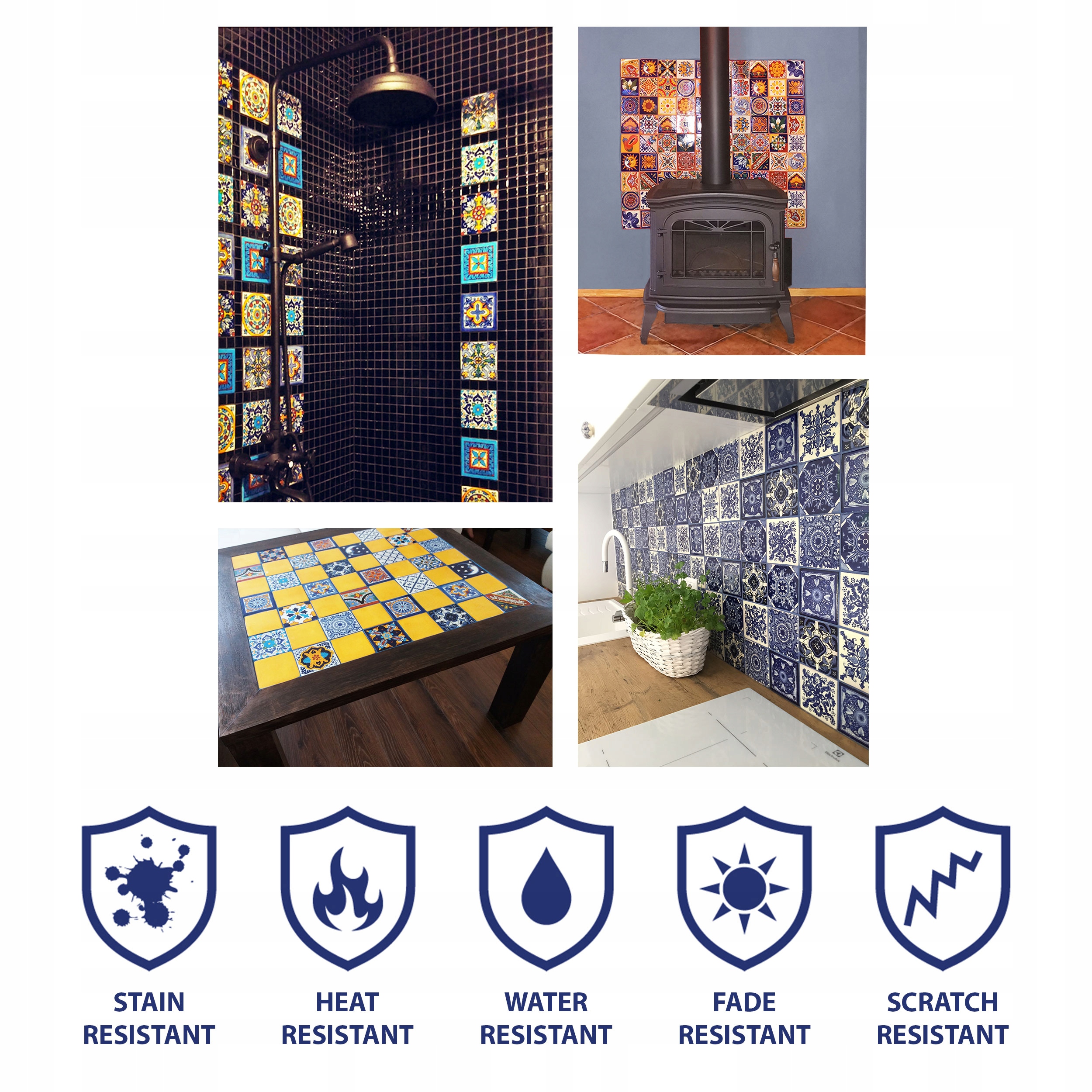 Ceramiczna płytka 10x10 ścienna niebieska 1 szt. Tunezja - Abir Border Szerokość produktu 10 cm