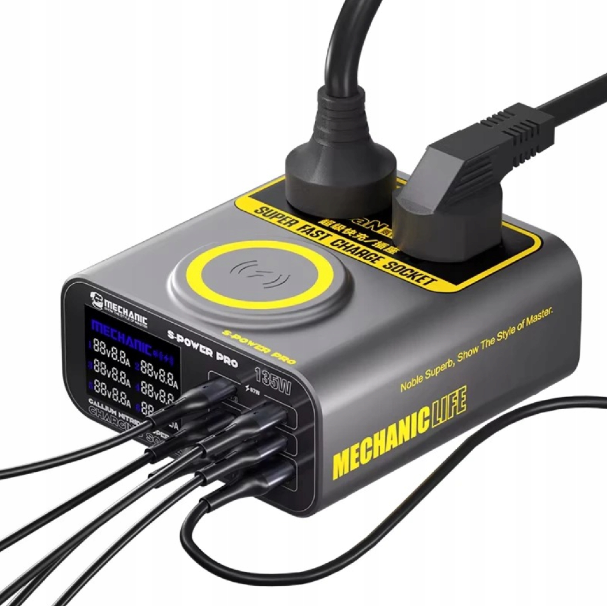 Mechanic S-Power Pro víceportová ultrarychlá nabíječka GaN