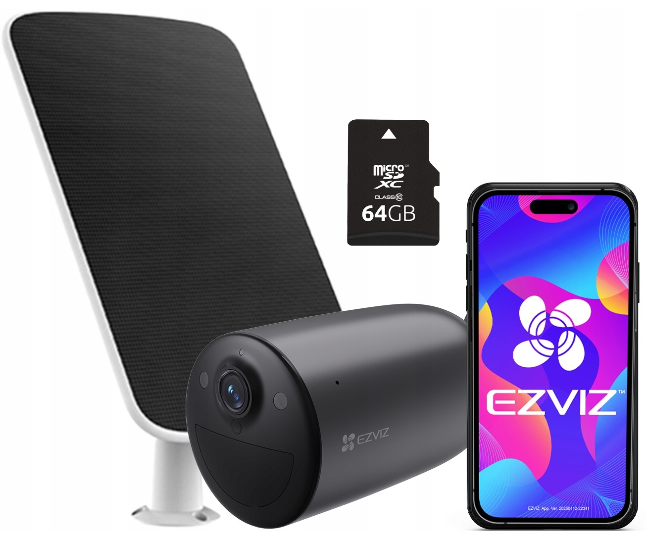 Vonkajšia WiFi kamera Ezviz EB3 Mikrofón solárny panel karta Sd 64 Gb