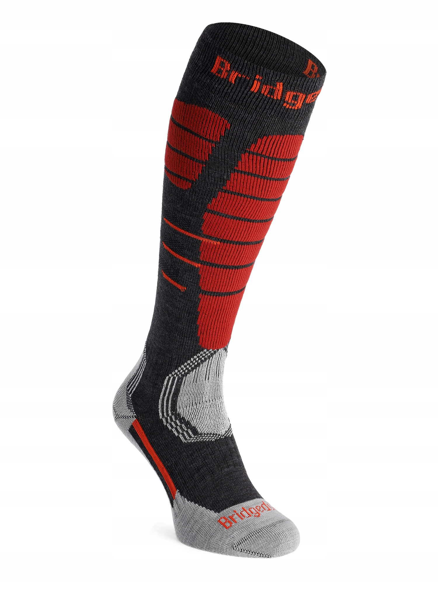 Skarpety narciarskie Bridgedale Ski Easy On graphite/red 48