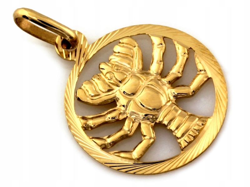 Dámský zlatý přívěsek 585 s kroužkem, lesklý, módní