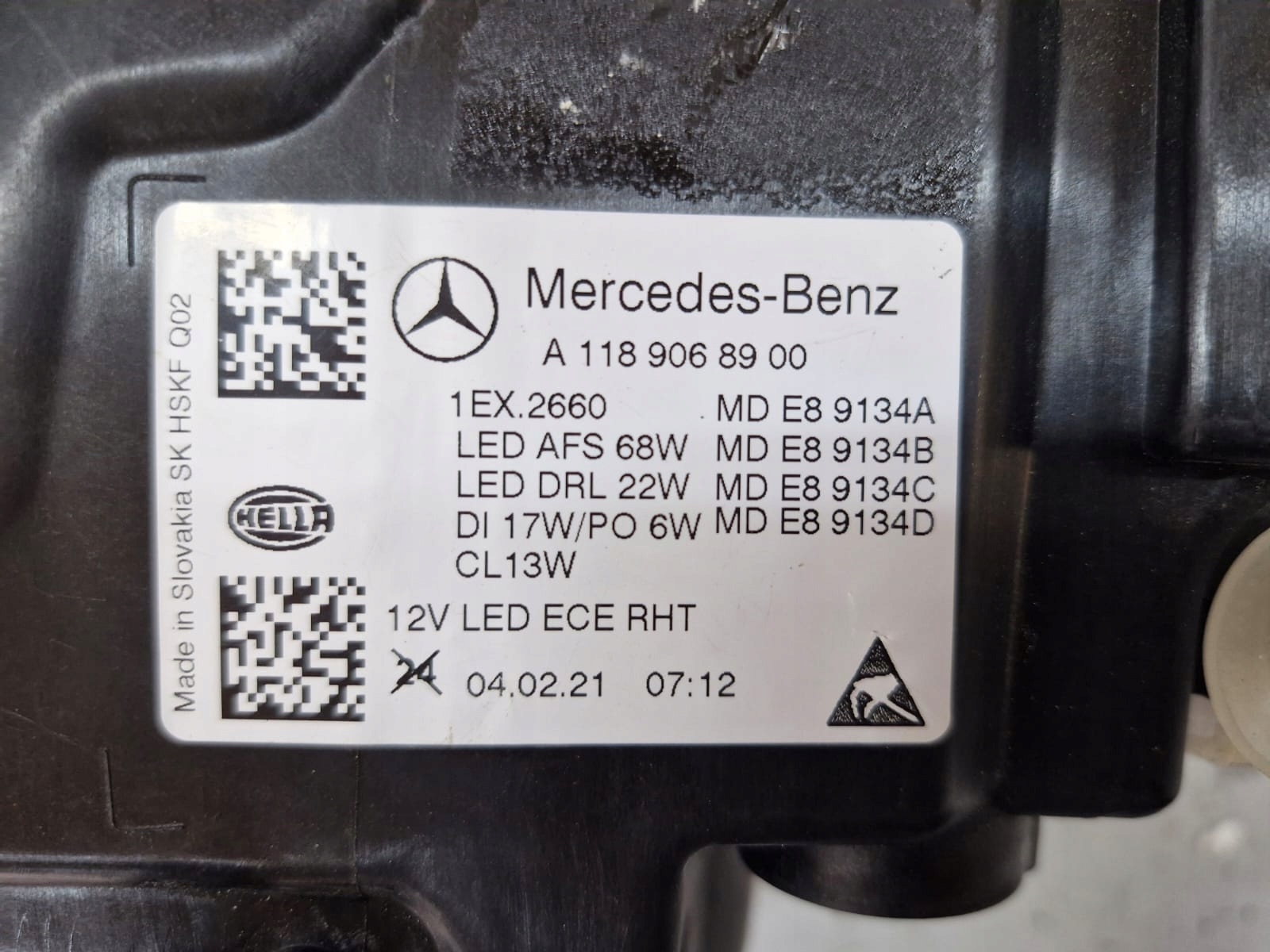 light left Mercedes CLA W118 Full Led Multibeam 2021 complete