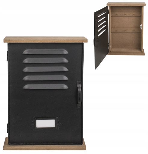 

Drewniana Szafka Skrzynka Na Klucze Metalowy Front