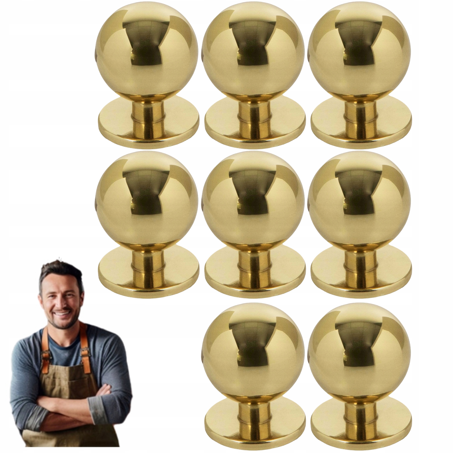 Nábytkový držiak Zalla Zlatý lesk 8ks