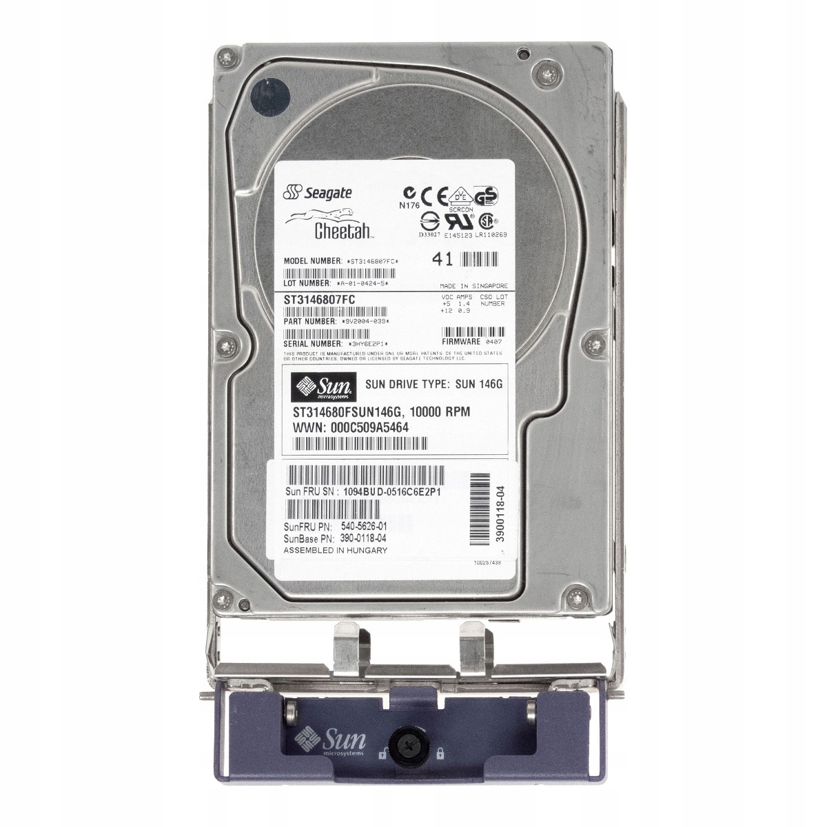 Sun ST314680FSUN146G 146GB Fc ST3146807FC 540-5626-01 390-0118-04