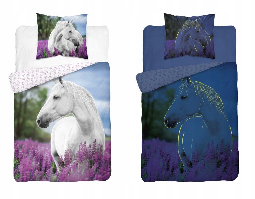 Povlečení Svítící Ve Tmě 140x200 Bílý Kůň 18
