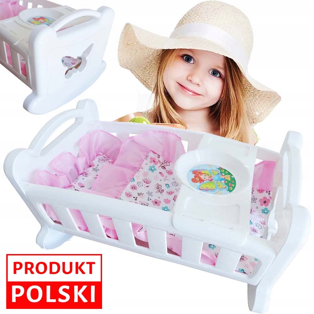 KOŁYSKA MOTYLEK DLA LALEK LALKI + TACKA + POŚCIEL