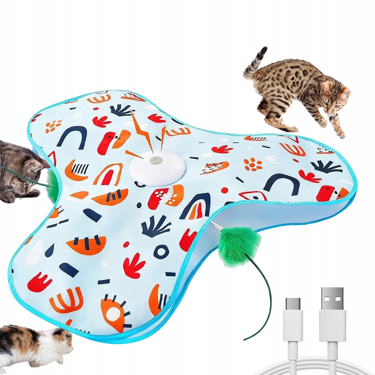 Levně Elektronická Hračka Pro Kočky Hra Pro Lov Myší Míč