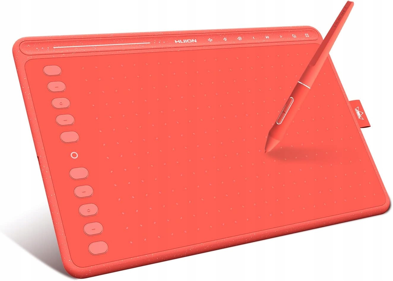 Tablet graficzny 10x6" czerwony Touch Bar 10 klawiszy Windows Android HS611