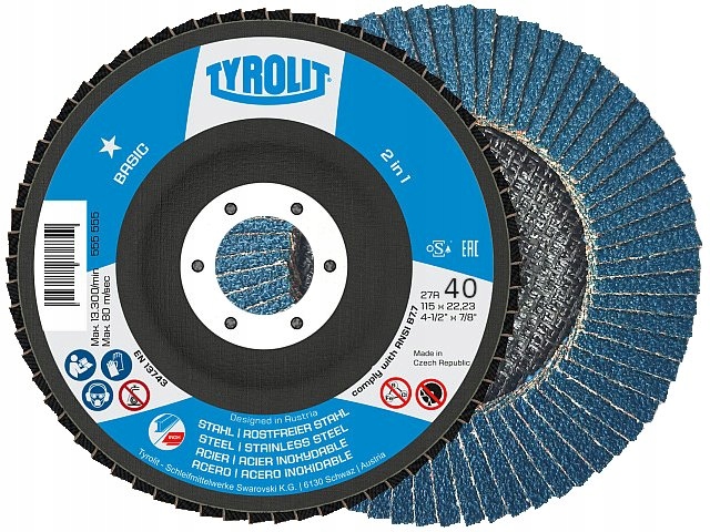 

Tarcza Lamelkowa Listkowa Tyrolit Basic 115 P40