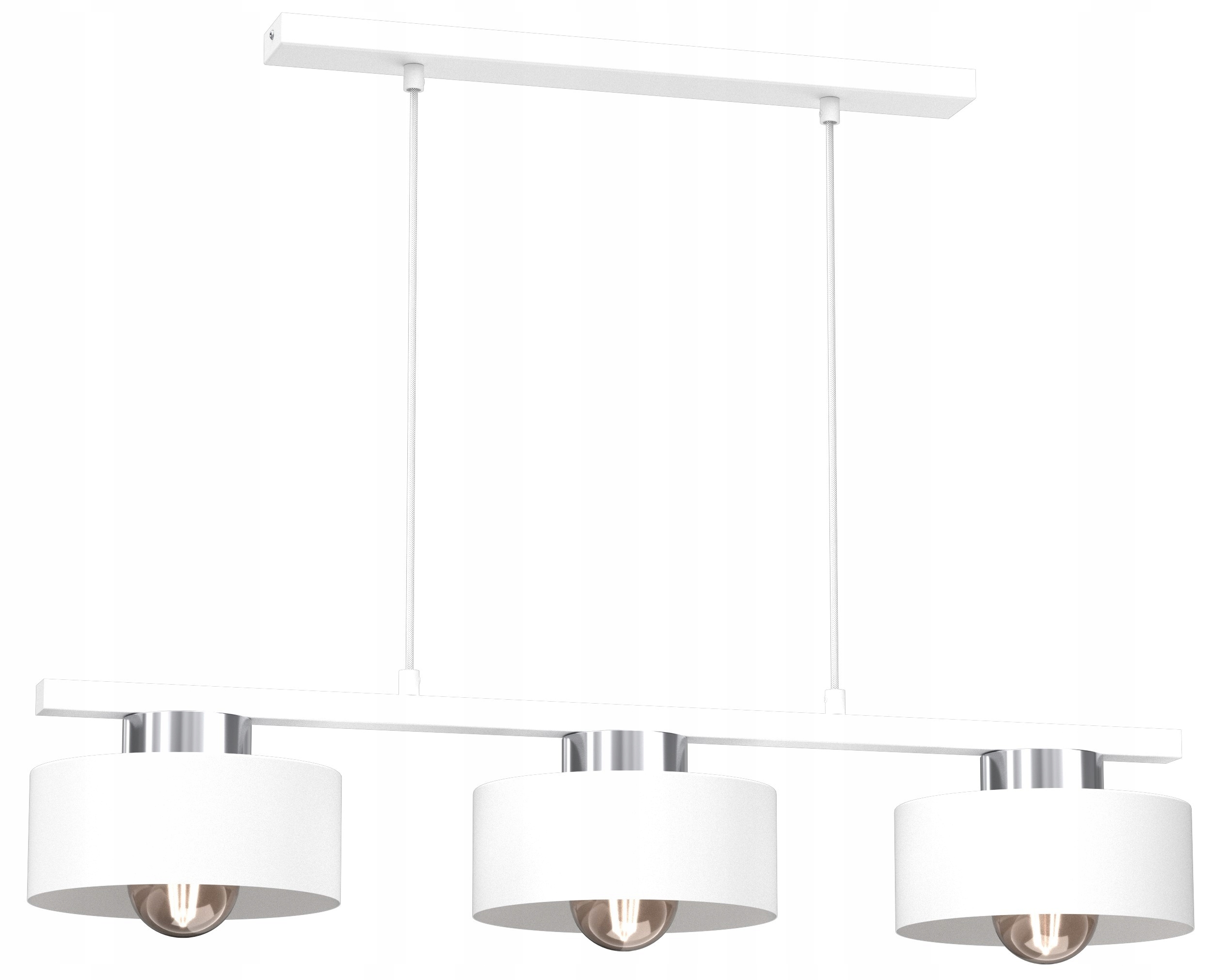 Závesná lampa Marti Biela Strieborná Kovová Tienidlo 3xE27