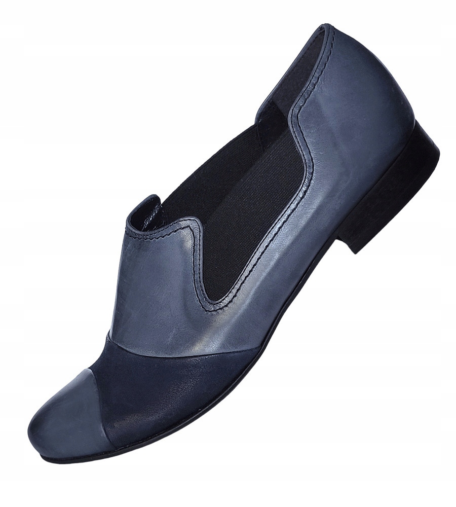 Výprodej Kožené polobotky elegantní Laura Messi přírodní kůže tmavě modrá 37