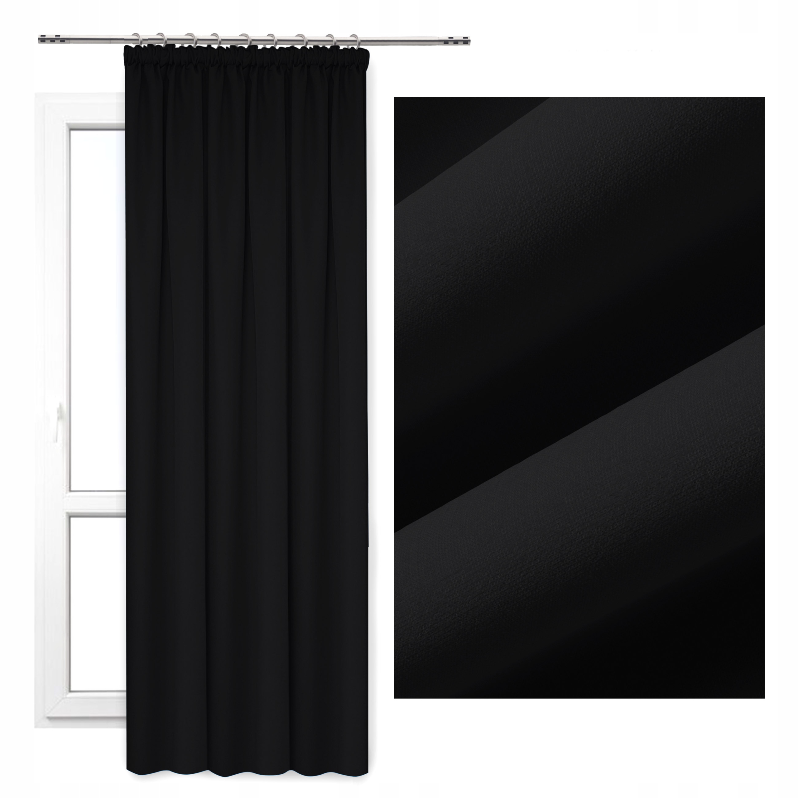 

Zasłona Heaven Na Taśmie 140x250 404-34 czarny