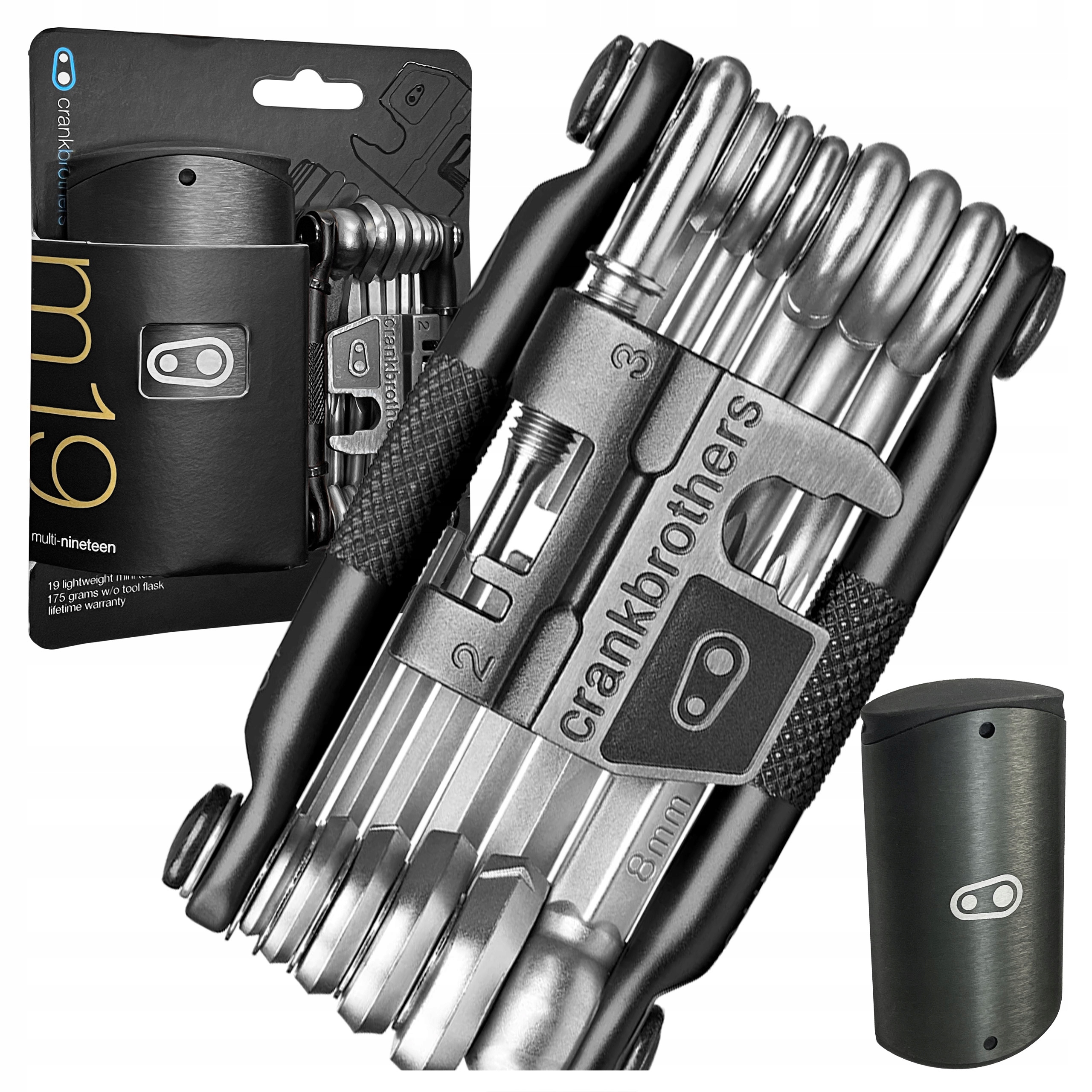 Sada Cyklistických Klíčů Multitool Crankbrothers M19 S Nýtovačem Řetězu Pro 12 Rychlostí