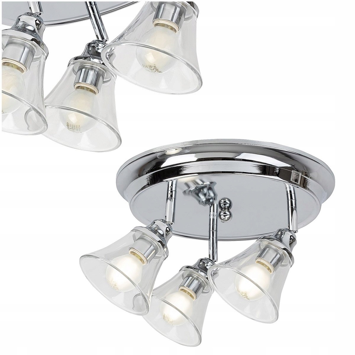 Stropná lampa trojitý kúpeľňový reflektor IP44 chróm Antoine 3210