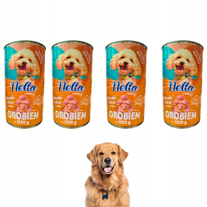 Levně Nella Vlhké krmivo pro psy drůbež konzerva 10x1250g