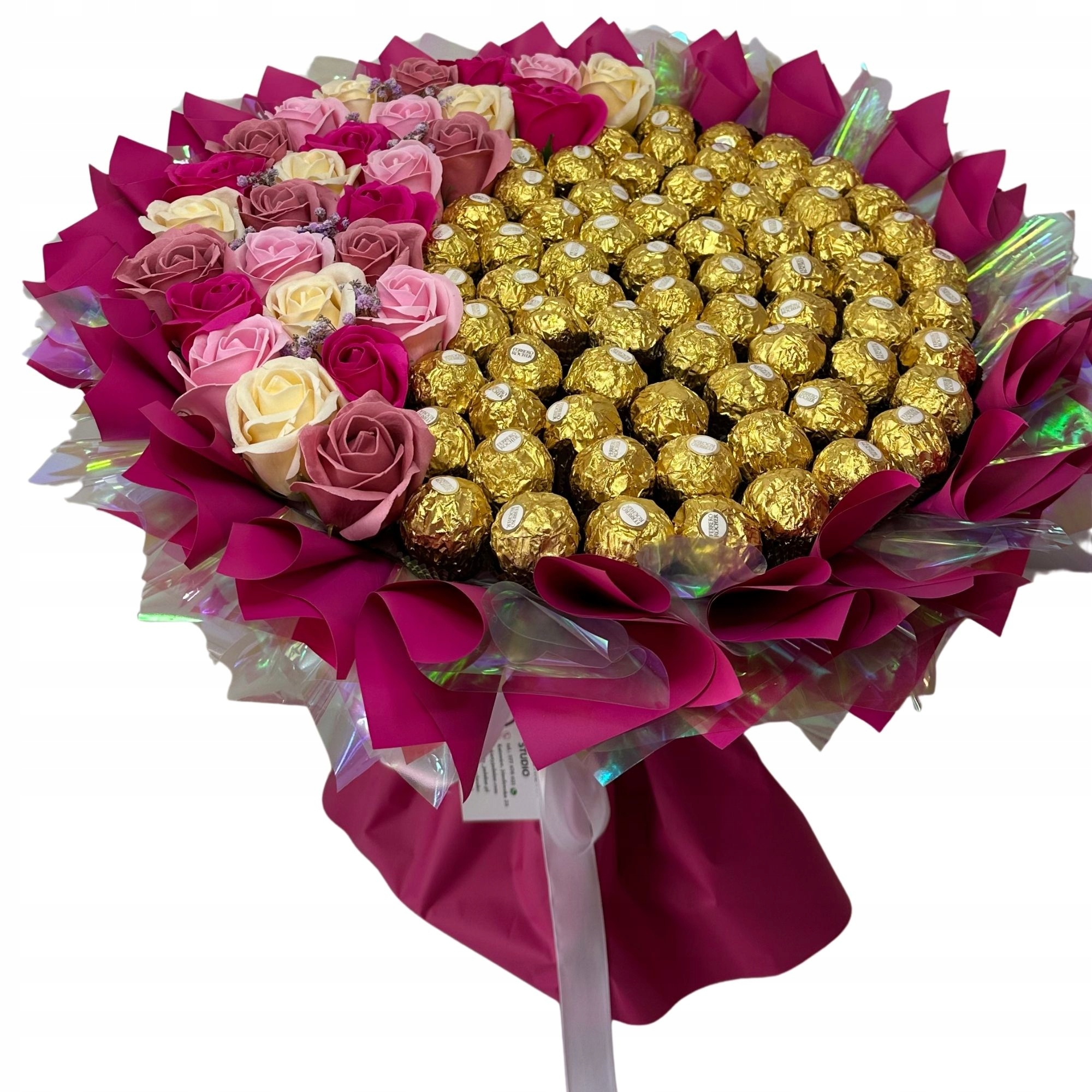 Bukiet Słodyczy XXL Ferrero Różowy Urodziny Dzień Kobiet Walentynki