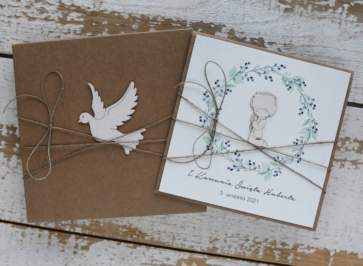 Ručně vyráběná společenská pohlednice od kmotra, kmotry