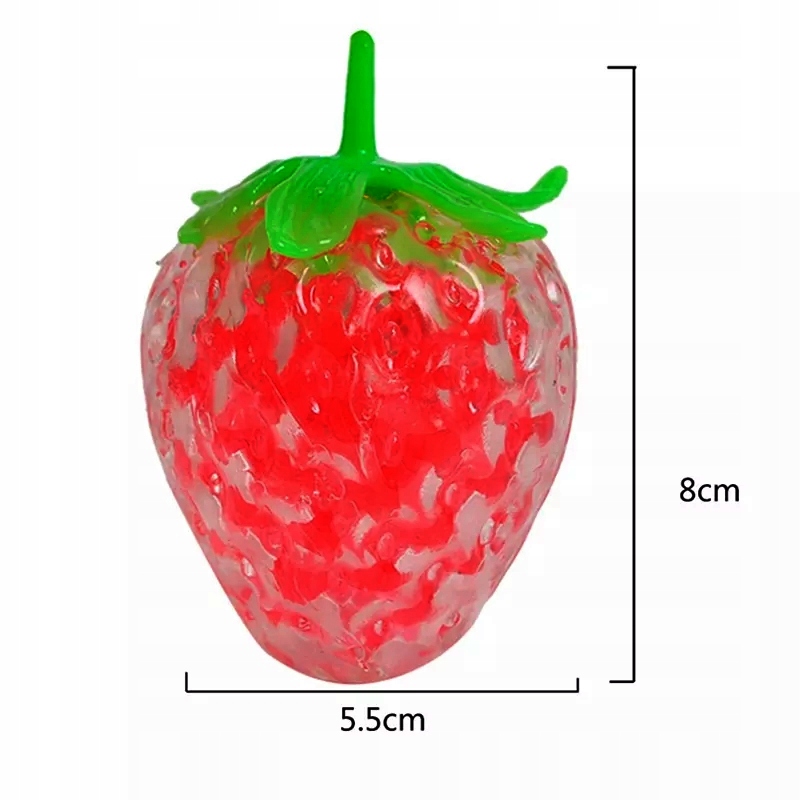 GNIOTEK ZABAWKA ANTYSTRESOWA SENSORYCZNA TRUSKAWKA Materiał guma