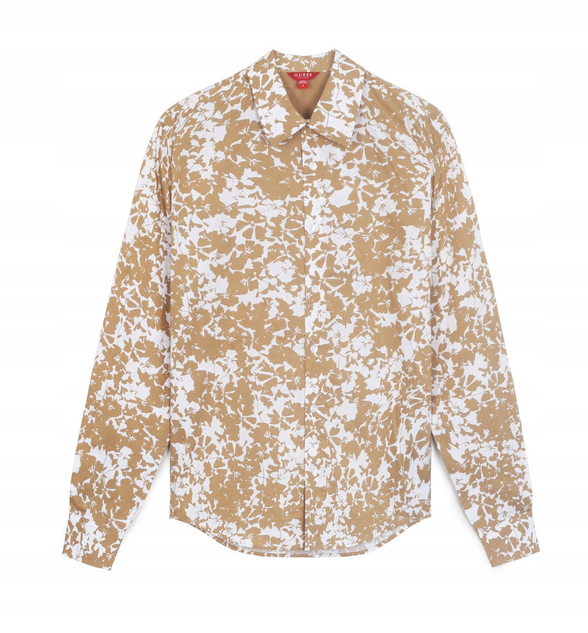 Guess Pánská Košile Casual Béžovo-bílá Vzor Floral Xs G_a