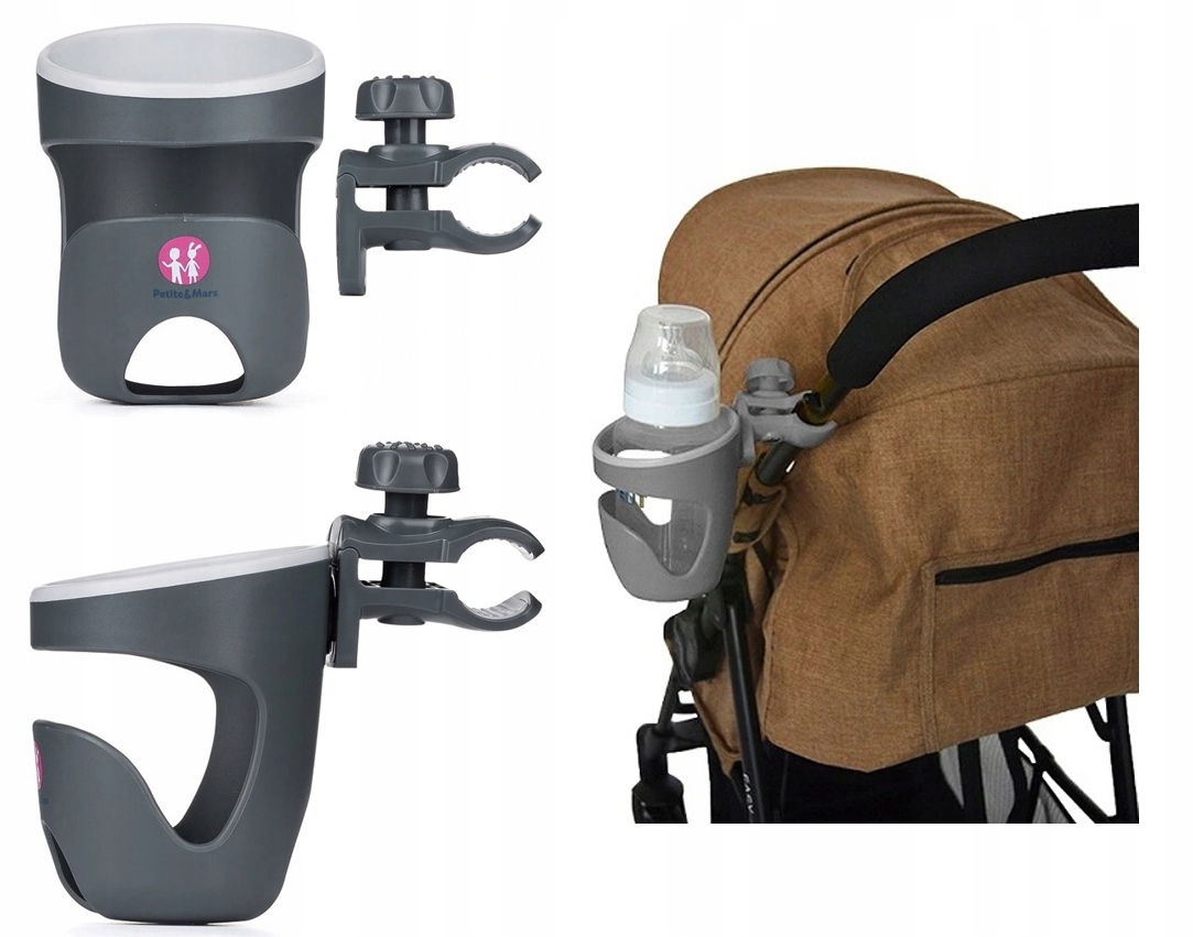 

Petite&Mars Uniwersalny uchwyt na kubek |Grey