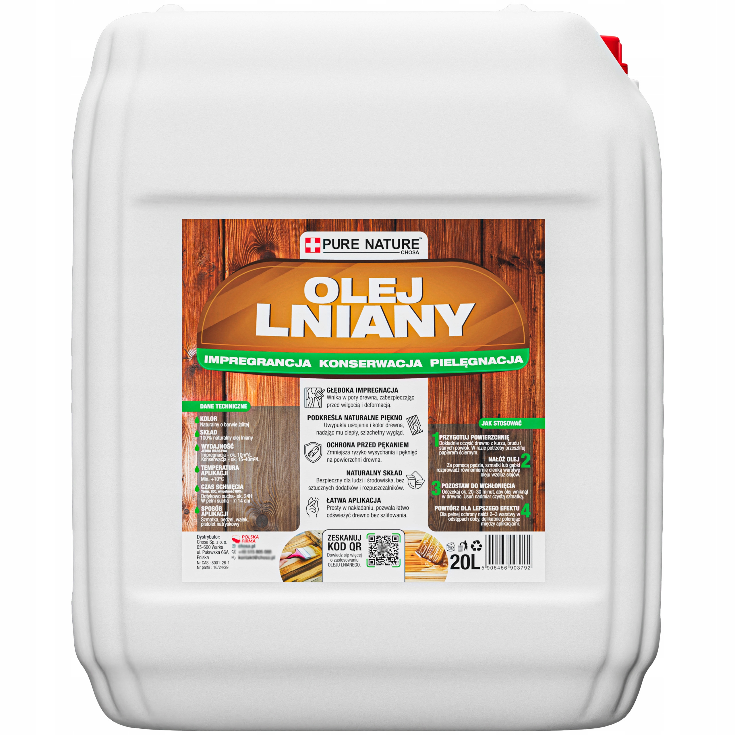 Lněný Olej Na Dřevo Přírodní Olej Pro Impregnaci A Péči O Dřevo 20L