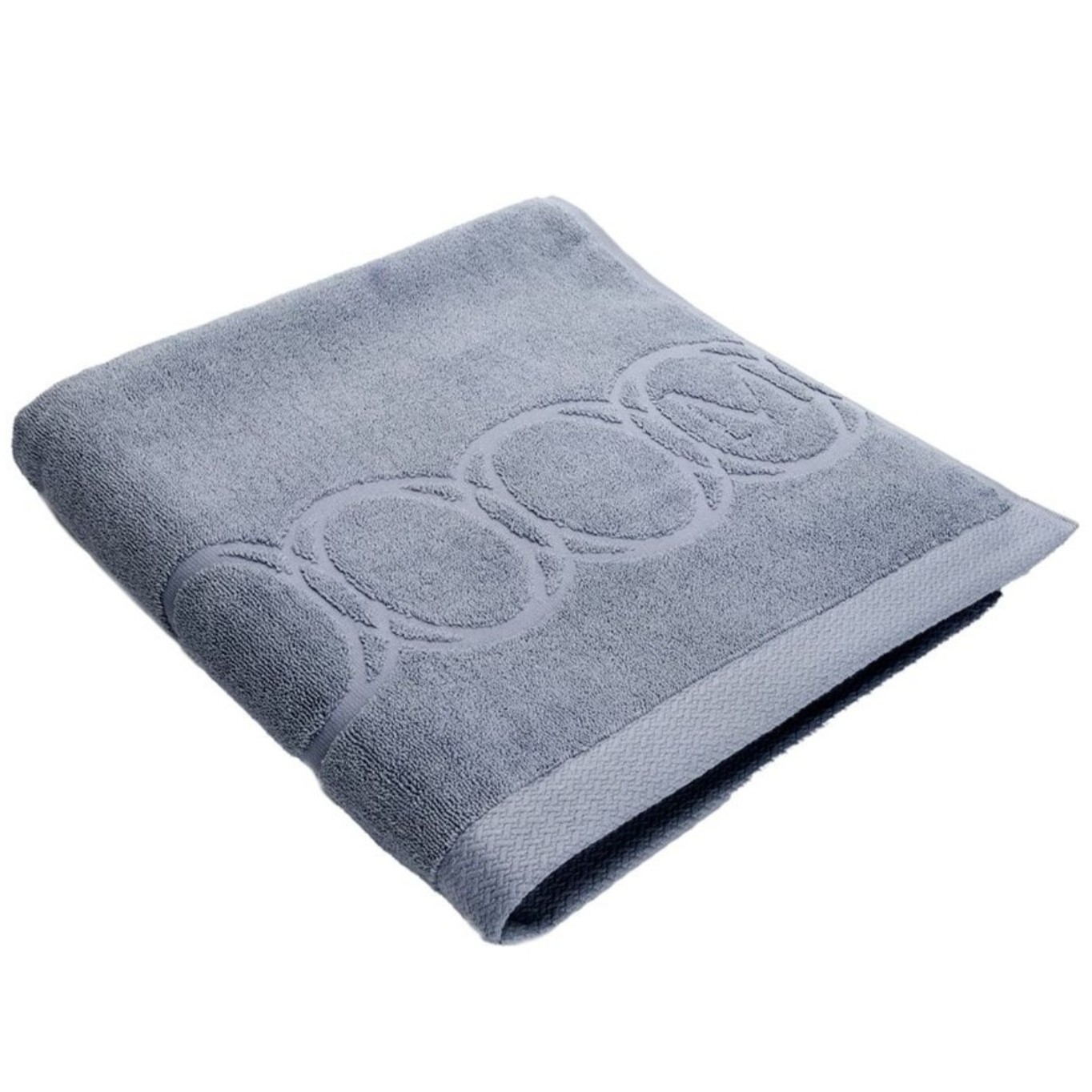 Šedý bavlnený uterák do kúpeľne a sauny na bazén Monogram Opus