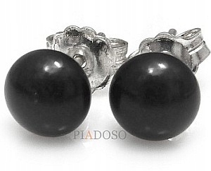Černé krystaly Perly Náušnice Stříbro