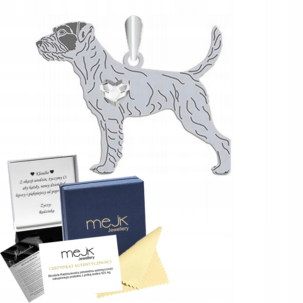 Stříbrný přívěsek se psem Parson Russell Terrier 925 Žena Dárek Gravírování