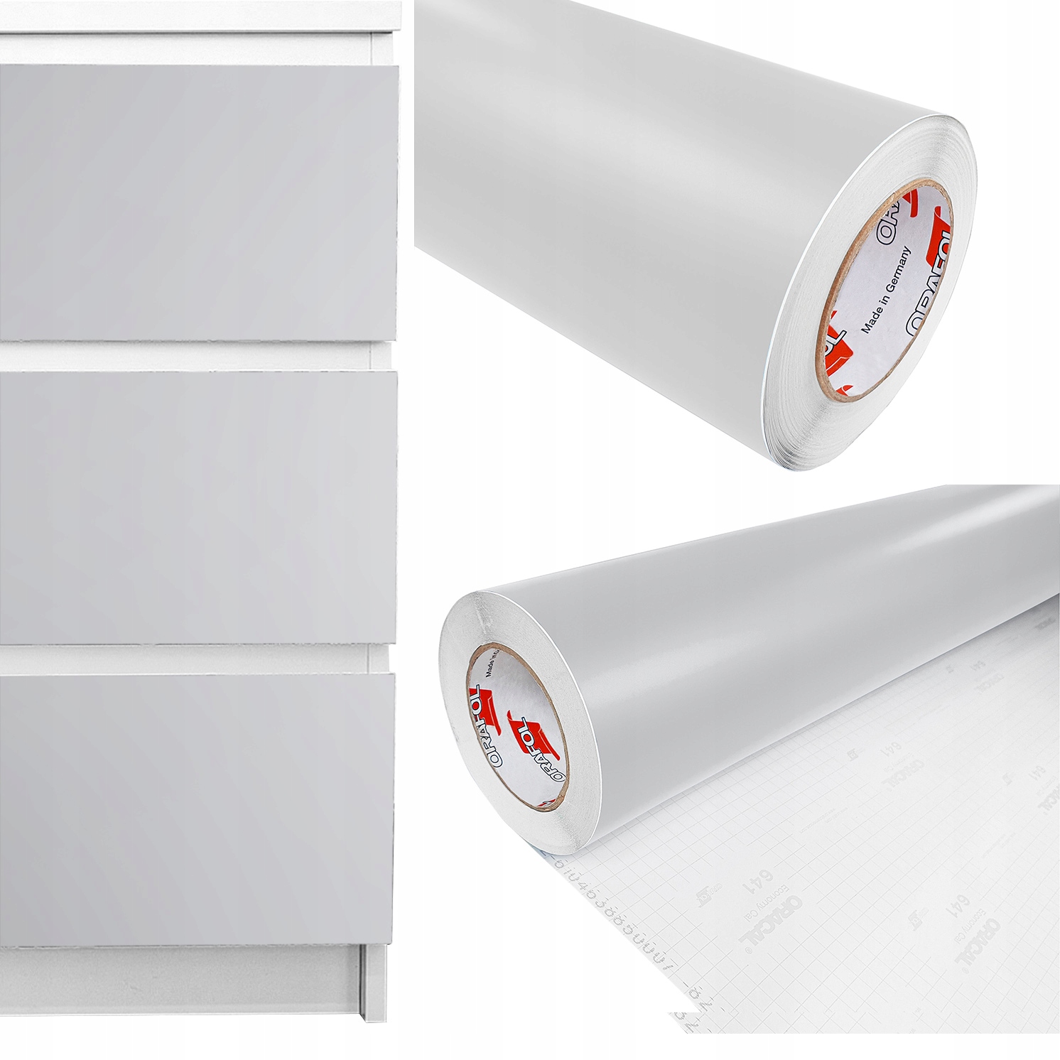 Tapeta Nábytková dýha Šedá Matná 1m x 50m Fólie na stůl Diy postel