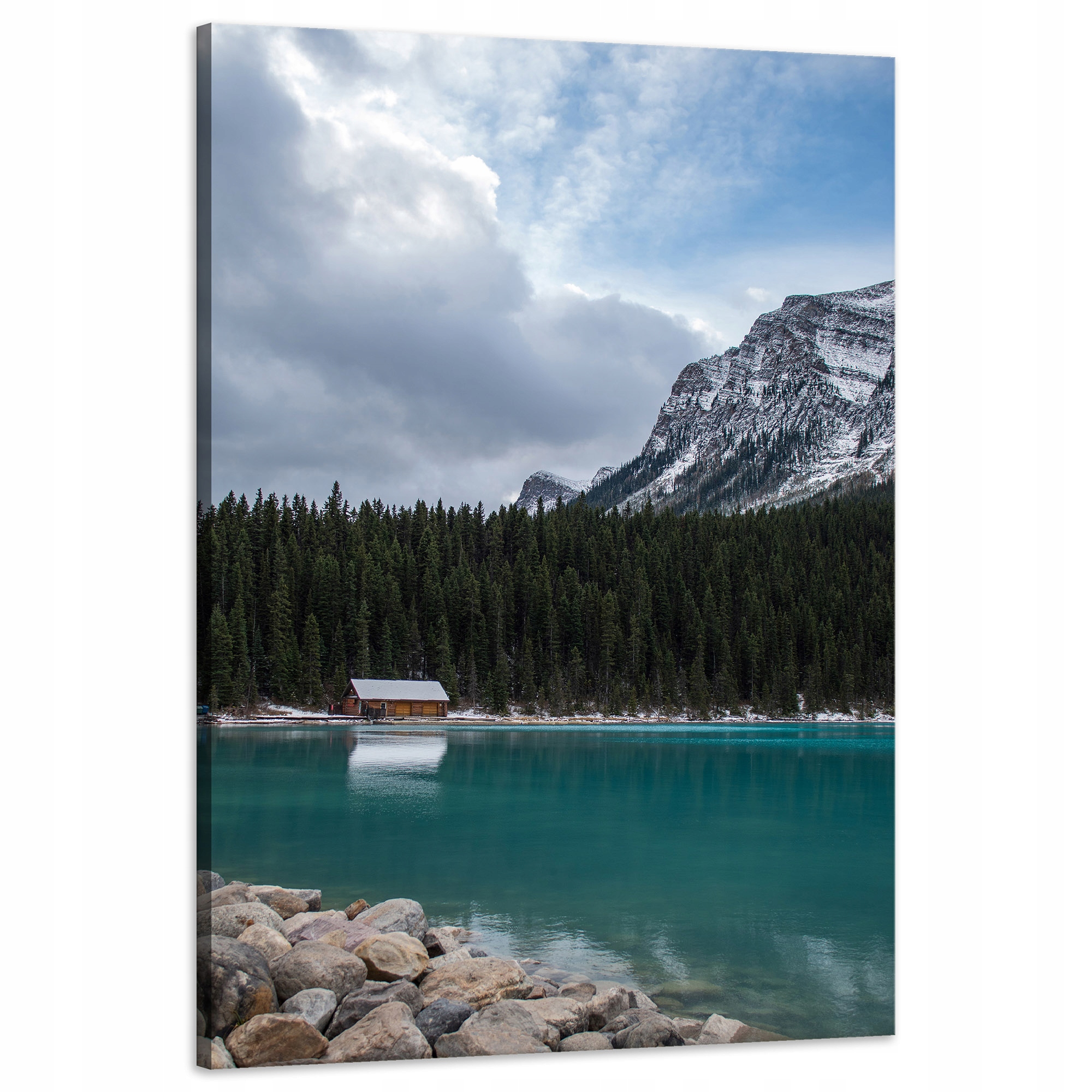 Obraz Canvas Příroda Chata a horské jezero 60x90