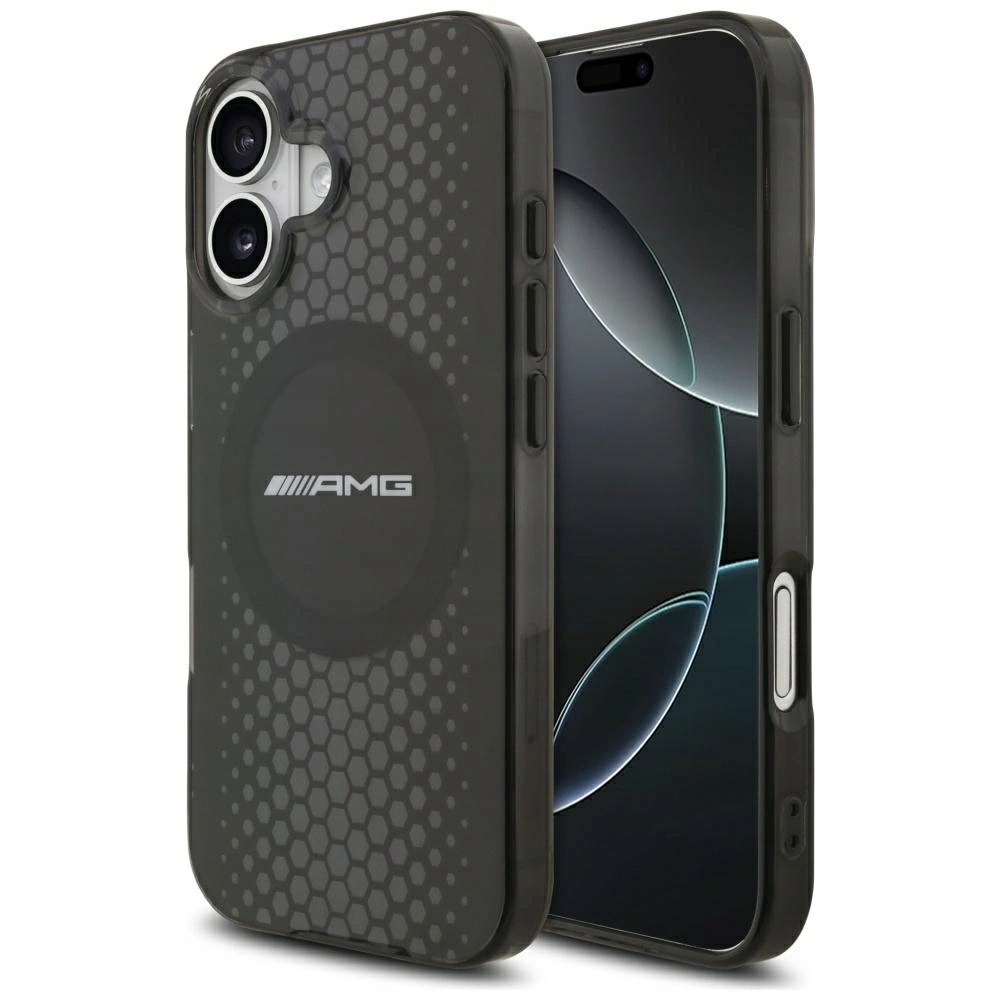 Pouzdro pro iPhone 17 Amg Double Layer Transparent Graphics MagSafe černé