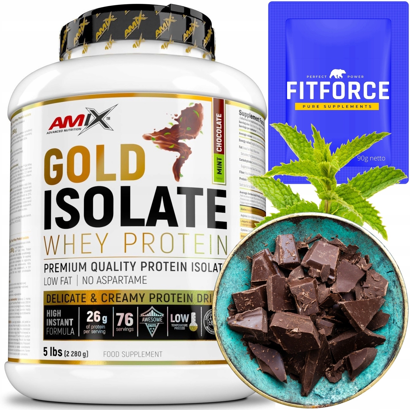 Protein Proteinový Izolát Koktejl Hubnutí Čokoláda Máta Protein