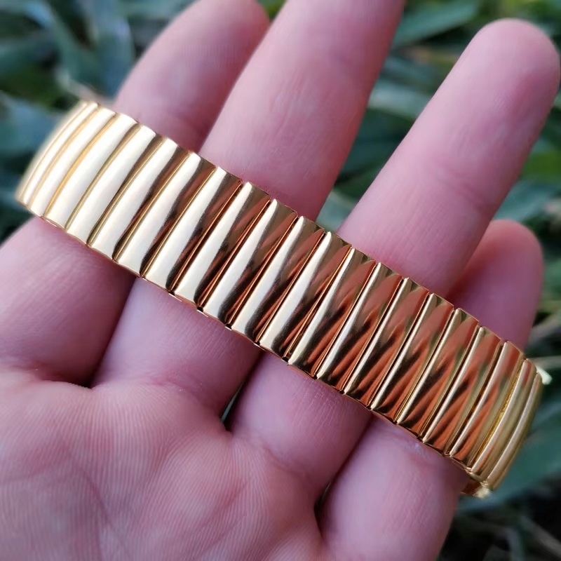 18 mm Bransoleta Złota Rozciągana Do Zegarka Jednolita Szerokość Marka ImpoTrade